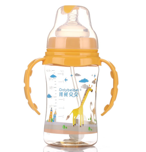 唯昵贝贝宽口PPSU奶瓶240ml黄色