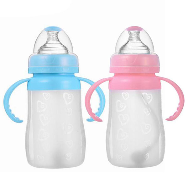 转转熊高级全硅胶奶瓶 宽口径240ML