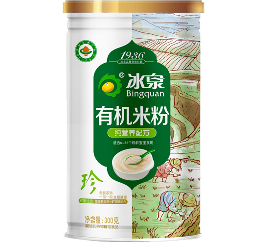 冰泉有机纯营养米粉听装