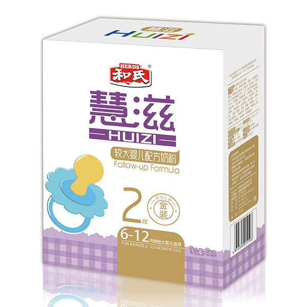 慧滋较大婴儿配方奶粉400克金装2段盒装