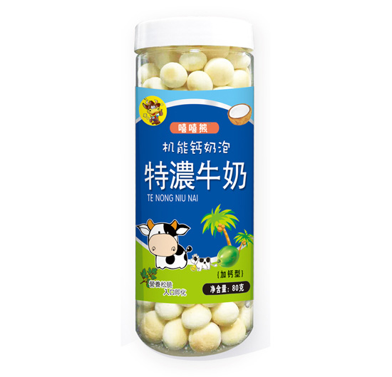 嘻嘻熊80g机能钙奶泡特浓牛奶味