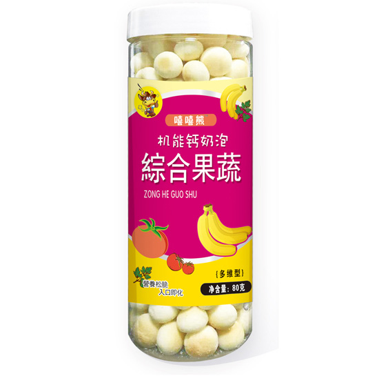 嘻嘻熊80g机能钙奶泡综合果蔬味