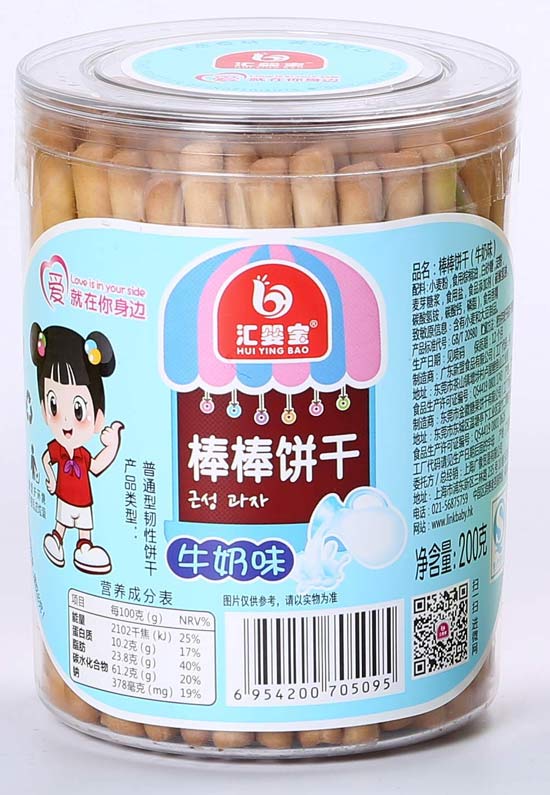 汇婴宝牛奶味棒棒饼干