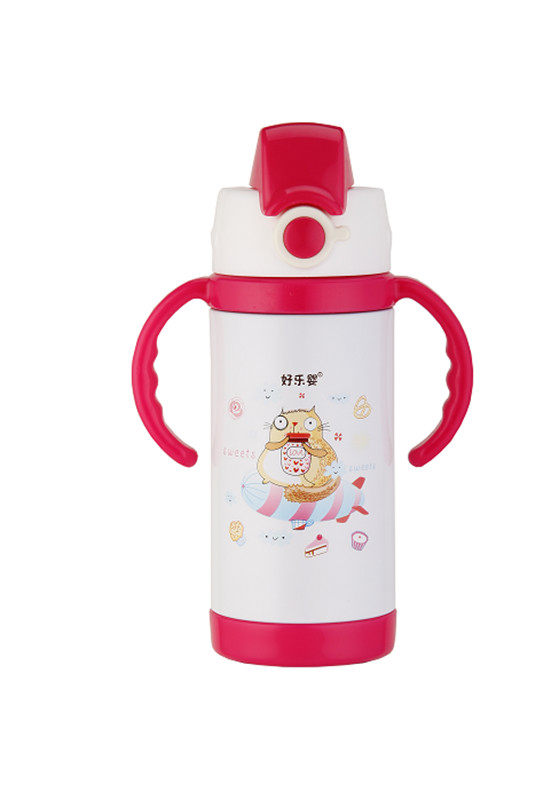 好乐婴水杯双柄大容量红色