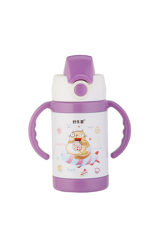 好乐婴水杯双柄小容量紫色