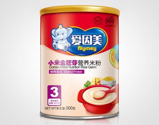 爱因美小米金胚芽营养米粉-核桃蛋白听装