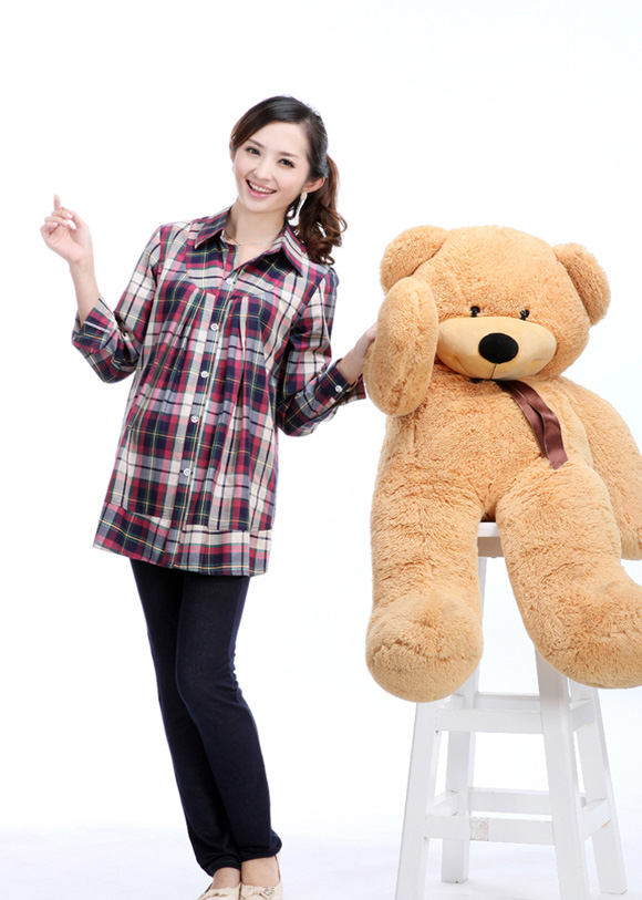 康福禄纯棉孕妇衬衣红格子