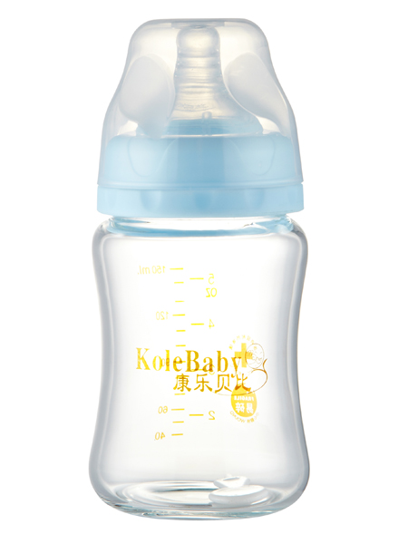 康乐贝比晶钻高硼硅玻璃宽口弧形奶瓶150ml
