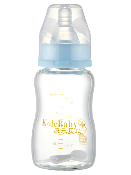 康乐贝比晶钻高硼硅玻璃弧形标口奶瓶120ml