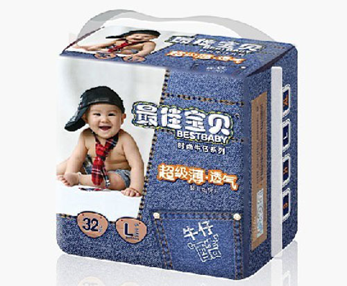 最佳宝贝时尚牛仔纸尿片L码
