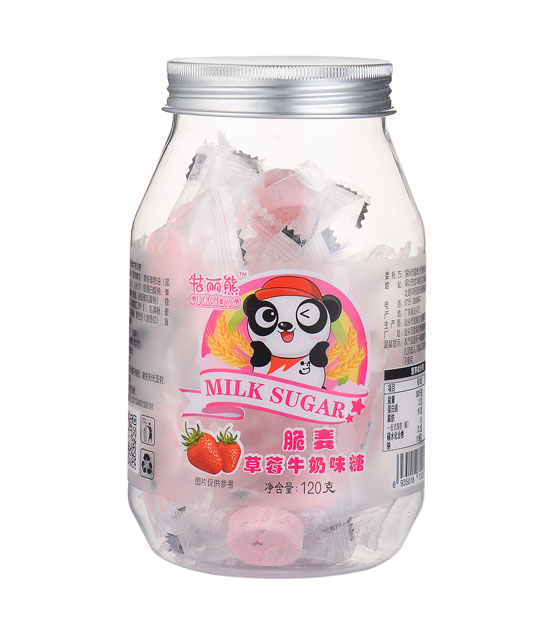牯丽熊脆麦草莓牛奶味糖