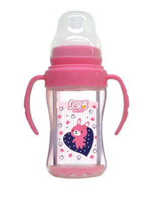 ��Ӥ��180ml����˫�㲣����ƿ�ۺ�ɫ
