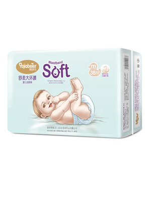 雅佳贝儿舒柔大环腰纸尿裤M 38送2